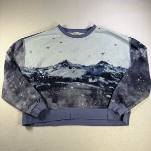 Pilcro Women’s M Scenic Mountain Starry Sky Cotton Crew Neck Sweatshirt